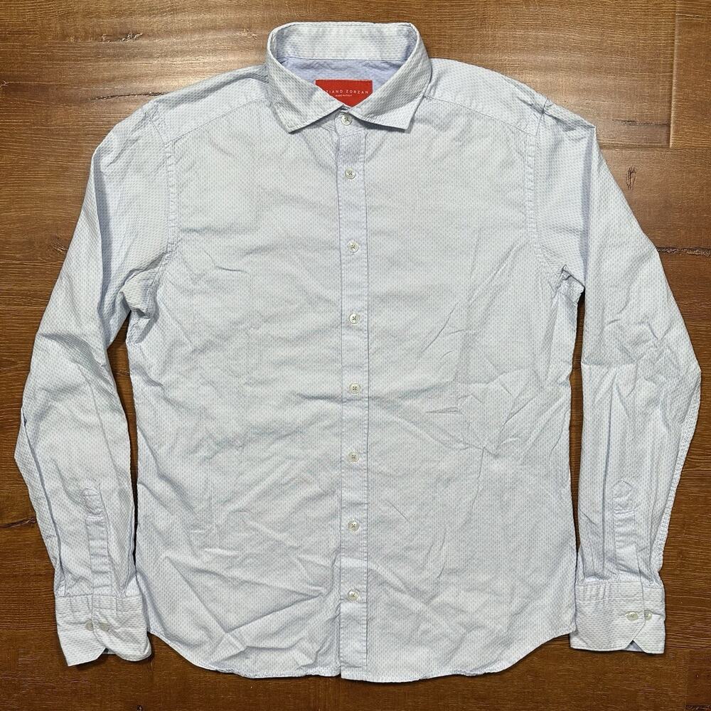 Tiziano Zorzan Button Up Shirt Mens L Blue Long Sleeve Cotton Italy Designer